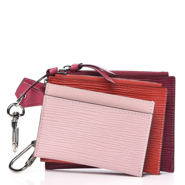 Louis Vuitton Multicolor Pink Epi Leather Trio Card Case Wallet Keychain in Pink Leather from Bagriculture