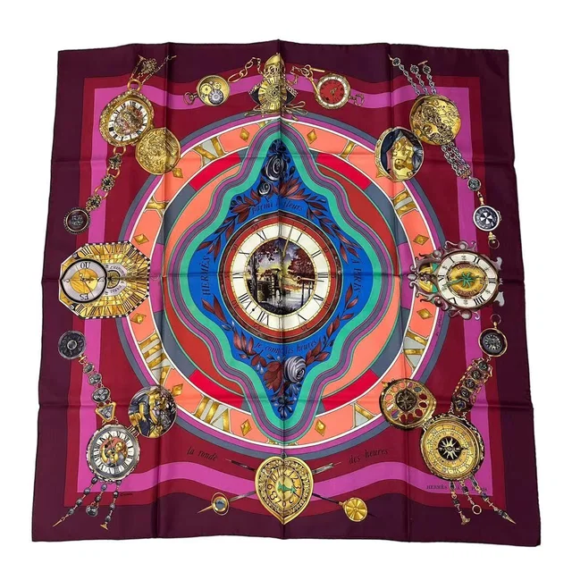 Hermès Silk Carre 90 Parmi les Fleurs Je Compte les Heures Time Spent in Silk from The Reluxe