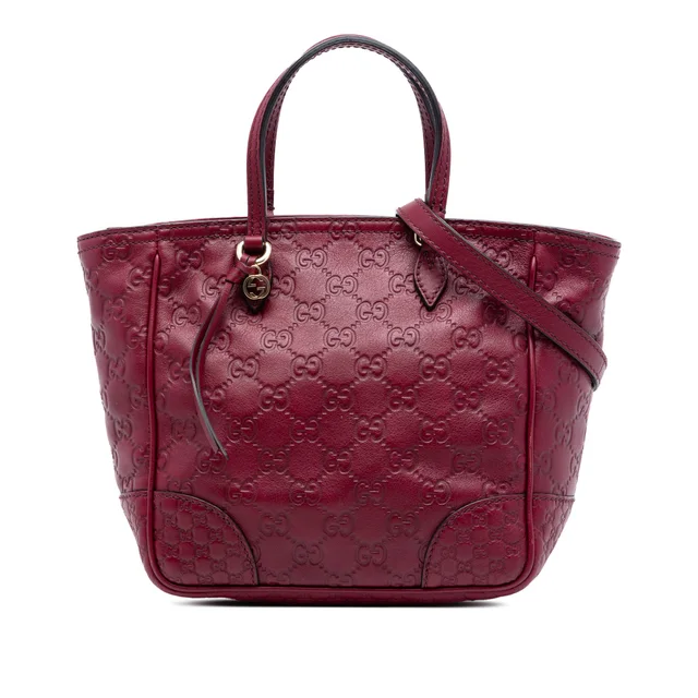 Red Gucci Small Guccissima Bree Satchel in Red Canvas from Designer Revival, photo 1 of 1
