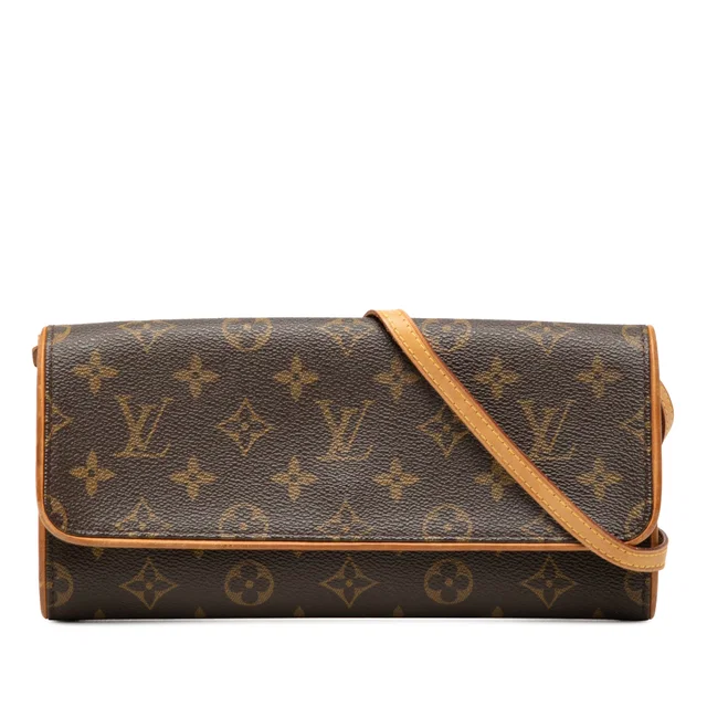 Brown Louis Vuitton Monogram Pochette Twin GM Crossbody Bag in Brown Coated canvas from Designer Revival
