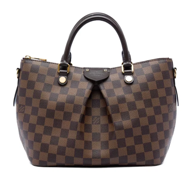 Brown Louis Vuitton Damier Ebene Siena PM Satchel in Brown Canvas from Designer Revival