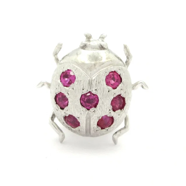 Mikimoto 14k White Gold Red Ruby Brooch #354996m10b in red from Poshmark