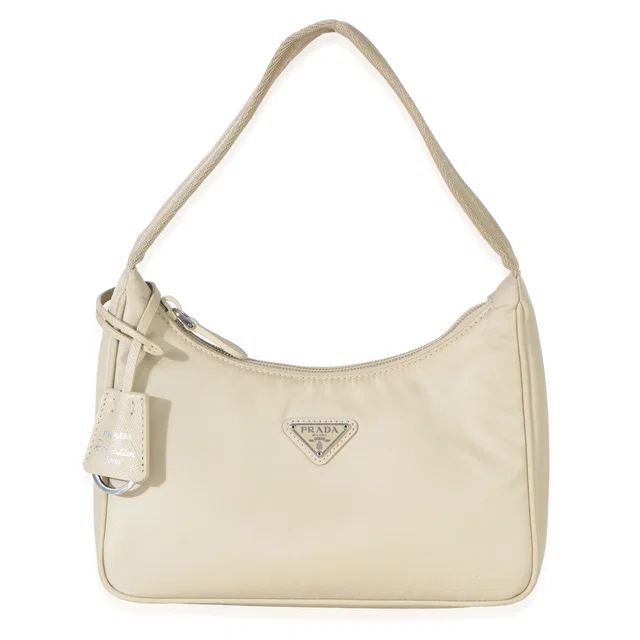Prada Beige Re-Nylon Re-Edition 2000 Mini Bag Neutral Handbag in Beige Nylon from HEWI