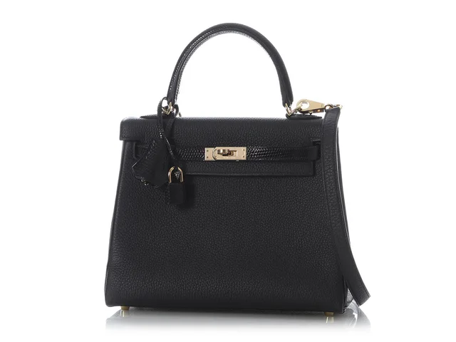 Hermès Black Togo and Lizard Kelly Touch 25 in Black Togo leather from Ann's Fabulous Finds, photo 2 of 2