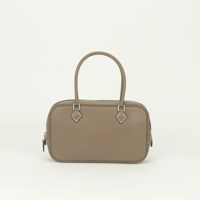 Hermès Plume Elan Mini 22 Tote Bag Swift Etoupe Gray Beige Silver Veau in Taupe Swift leather from The Reluxe