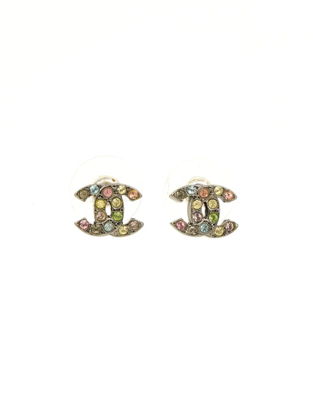 Chanel Crystal Stud Mini Earrings from Arcade Vintage