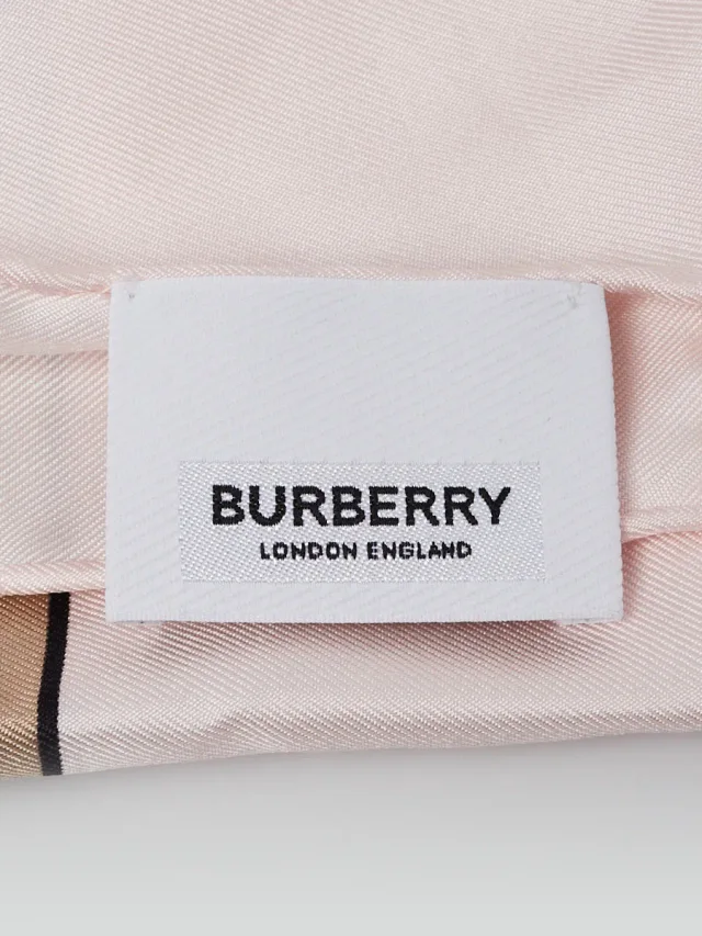 Burberry Pink/Beige Silk TB Print Square Scarf in Beige Silk from Yoogis, photo 4 of 4