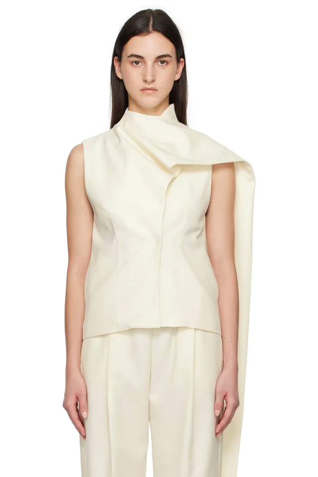 Aya Muse Off-White Lyra Top, image 1 of 1 from SSENSE
