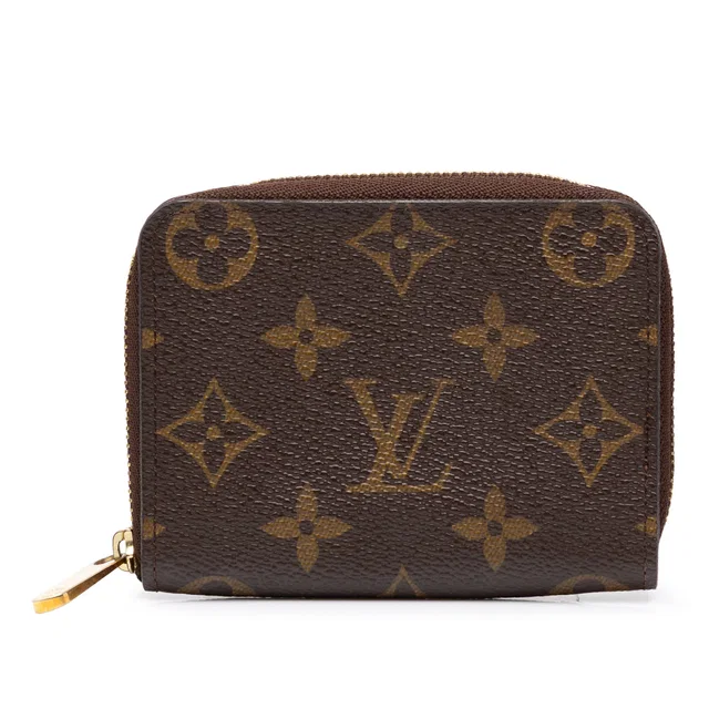 Brown Louis Vuitton Monogram Zippy Coin Purse in Brown Coated canvas from Designer Revival