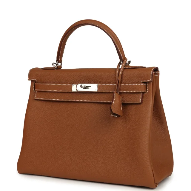 Hermès Kelly Retourne 32 Gold Togo Palladium Hardware in Gold Togo leather from Madison Avenue Couture, photo 5 of 9