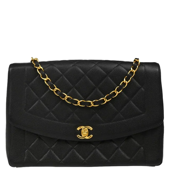 Chanel 1996-1997 Black Caviar Shoulder Bag in Black Caviar leather from AMORE Vintage Tokyo