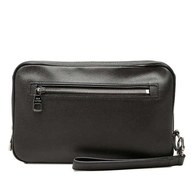 Black Louis Vuitton Taiga Kasai Clutch Bag in Black Leather from Designer Revival