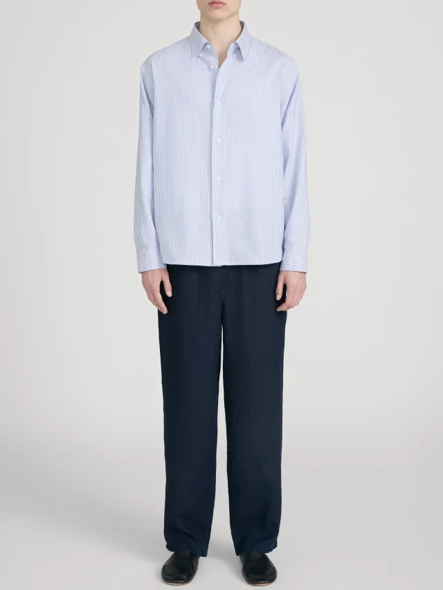 FRAME Oxford Shirt in BLUE STRIPE, photo 2 of 14 from FRAME