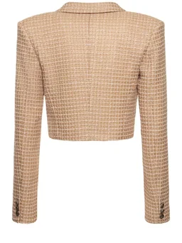 Alessandra Rich Short jacket with central button closure in 87% Polyamide, 13% Polyester, photo 5 of 5 from LUISAVIAROMA