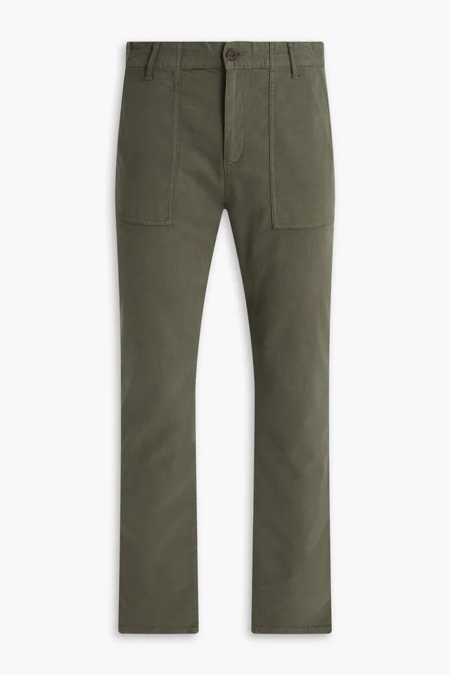 Paige Cragmont Slim-Fit Cotton-Blend Canvas Pants in Green from THE OUTNET, photo 1 of 1
