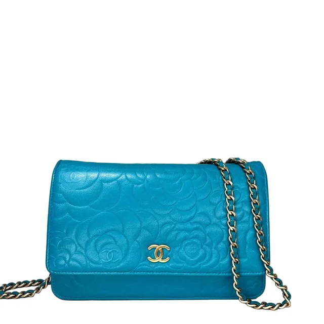 Chanel Camellia Leather Chain Wallet Shoulder Bag in Leather from The Reluxe