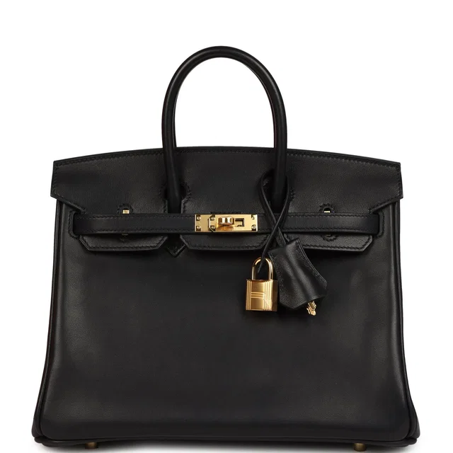 Hermès Birkin 25 Black Volupto Gold Hardware in Black Goatskin from Madison Avenue Couture