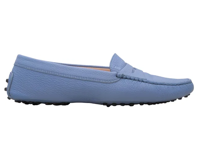 Blue Tod's Leather Driving Loafers Size 39.5 in Blue Leather from Designer Revival
