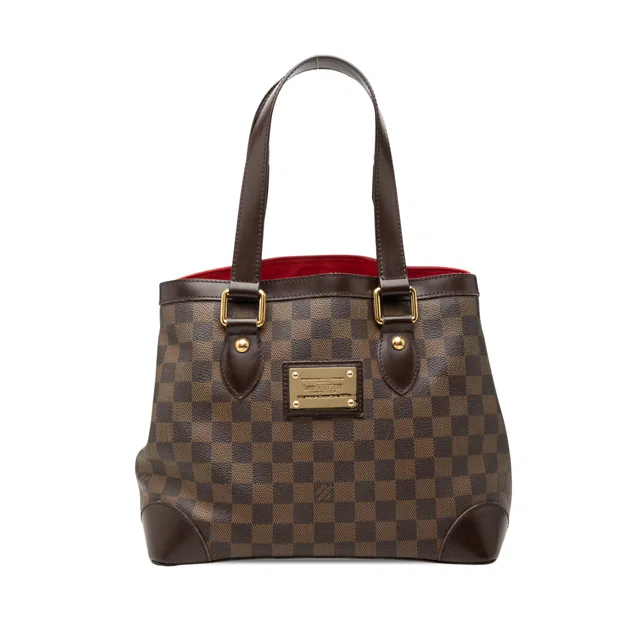 Brown Louis Vuitton Damier Ebene Hampstead PM Tote Bag in Brown Canvas from Designer Revival