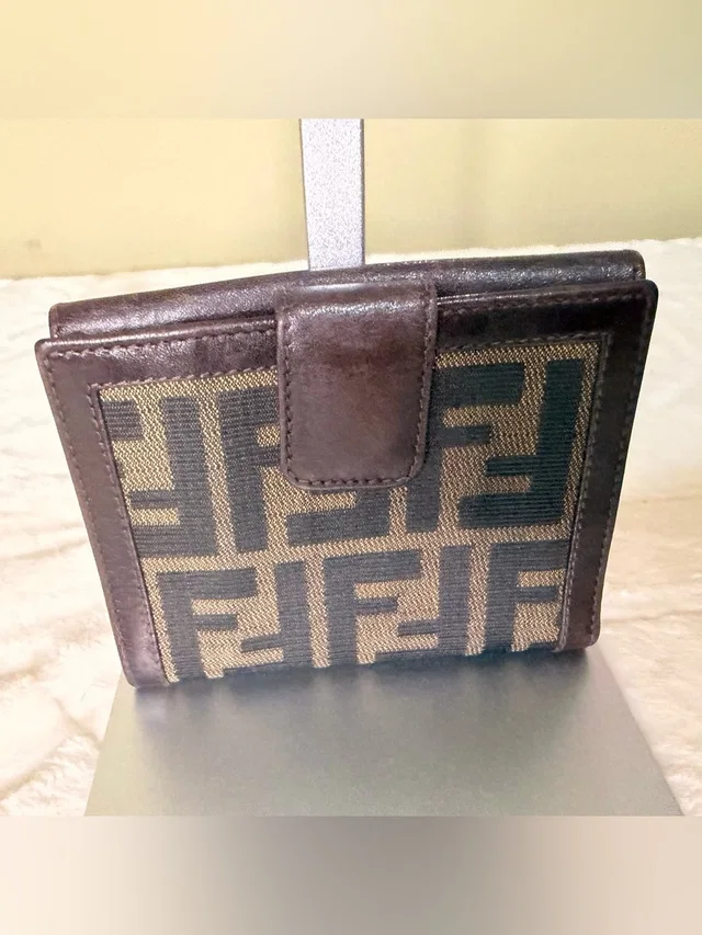 Fendi Zucca Bifold Wallet in brown|red Coated canvas from Poshmark