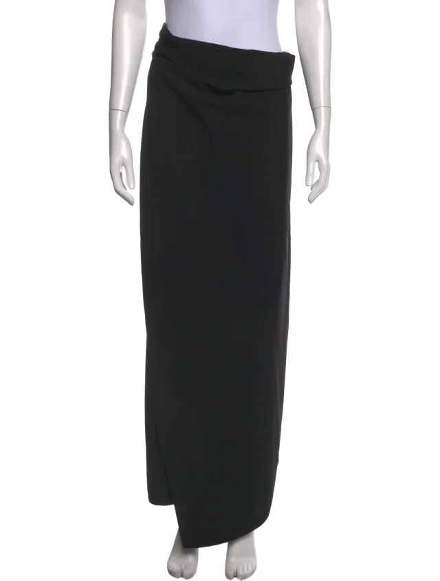 The Row Virgin Wool Long Skirt in black Wool from The RealReal