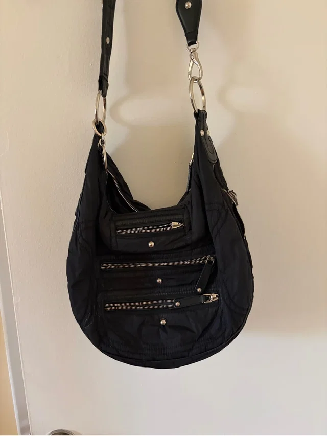 Tod's Quilted Shoulder Bag With Triple Zip Front in black Nylon from Poshmark, photo 1 of 1