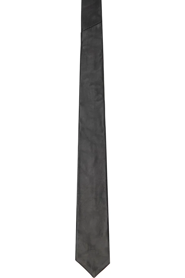 Deadwood Black Timo Leather Tie, image 1 of 1 from SSENSE