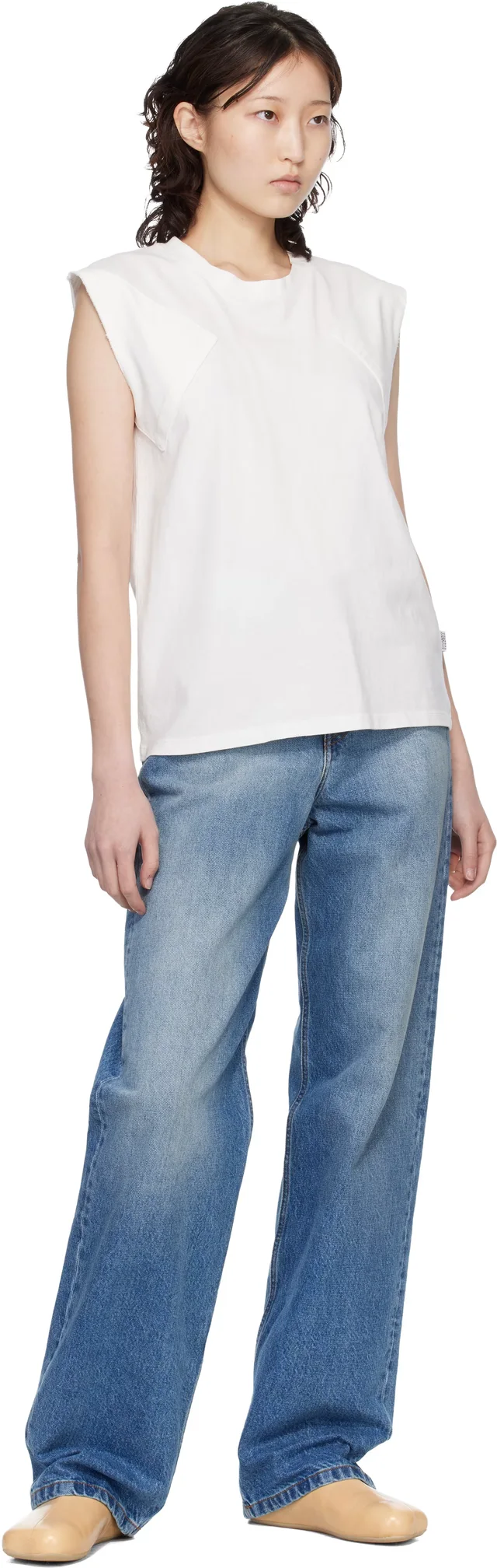 MM6 Maison Margiela Blue Straight-Leg Jeans, photo 8 of 8 from SSENSE