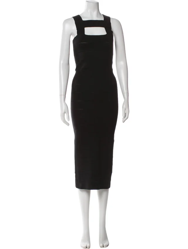 Stella McCartney Square Neckline Long Dress in black from The RealReal