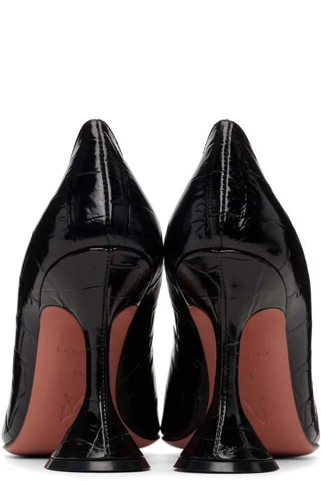 Amina Muaddi Black Ami Pump 95 Heels, photo 2 of 4 from SSENSE