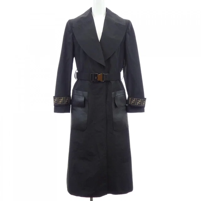 Fendi Coat Black in Black from The Reluxe