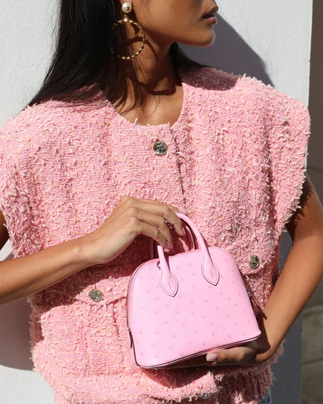 HOT* Hermès Mini Bolide Bag in Pink Ostrich from Sellier