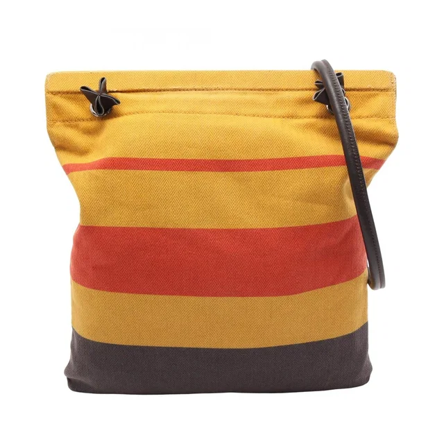 Hermès Shoulder Bag Sac Aline MM Rocabar Ebene Canvas Leather in Brown Canvas from The Reluxe
