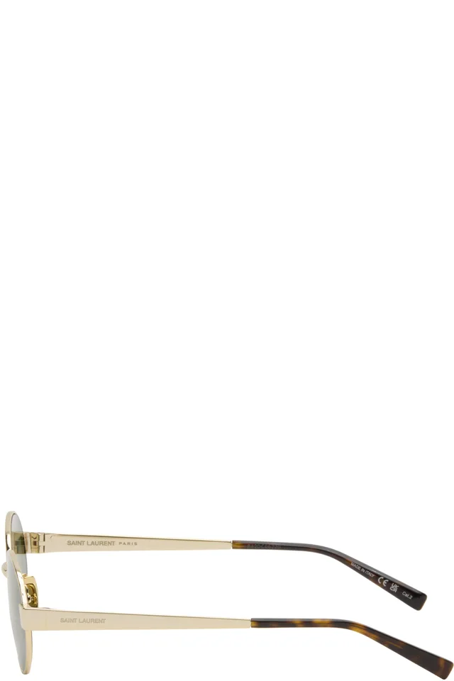 Saint Laurent Gold SL 692 Sunglasses, photo 3 of 4 from SSENSE
