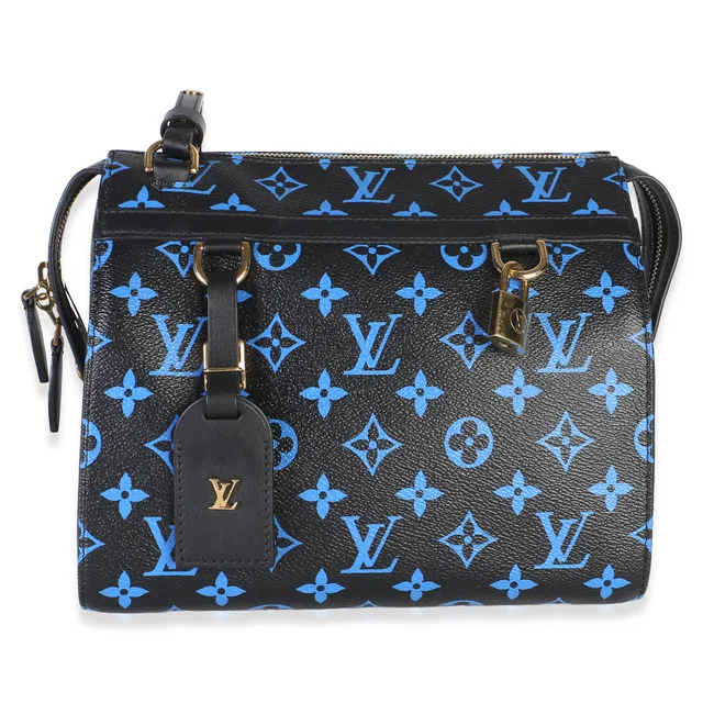 Louis Vuitton Blue Black Monogram Canvas Speedy Amazon PM in Black Coated canvas from myGemma