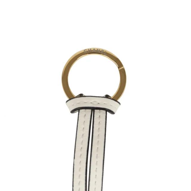 Chanel CC Logo Bag Charm White Lambskin Gold Hardware in White Lambskin from Madison Avenue Couture, photo 4 of 6