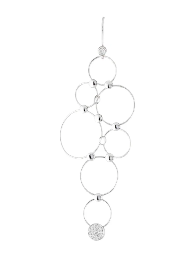 Georg Jensen 18K Diamond Regitze Single Drop Earrings in multicolor from The RealReal