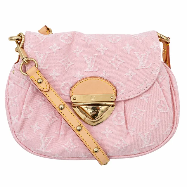 Louis Vuitton Pink Sunset Monogram Denim Flap Bag from Clotheshorse Anonymous