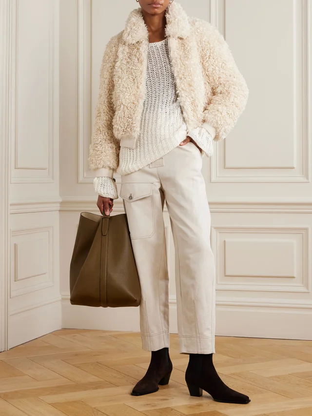 MARANT ÉTOILE Tayma plush jacket in Beige, photo 2 of 2 from NET-A-PORTER (Canada)