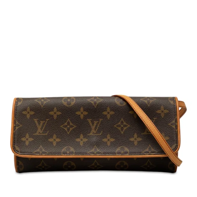 Brown Louis Vuitton Monogram Pochette Twin GM Crossbody Bag in Brown Coated canvas from Designer Revival