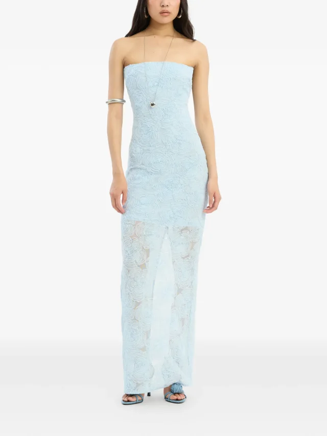 ROTATE BIRGER CHRISTENSEN mesh tube dress blue, photo 2 of 2 from FARFETCH