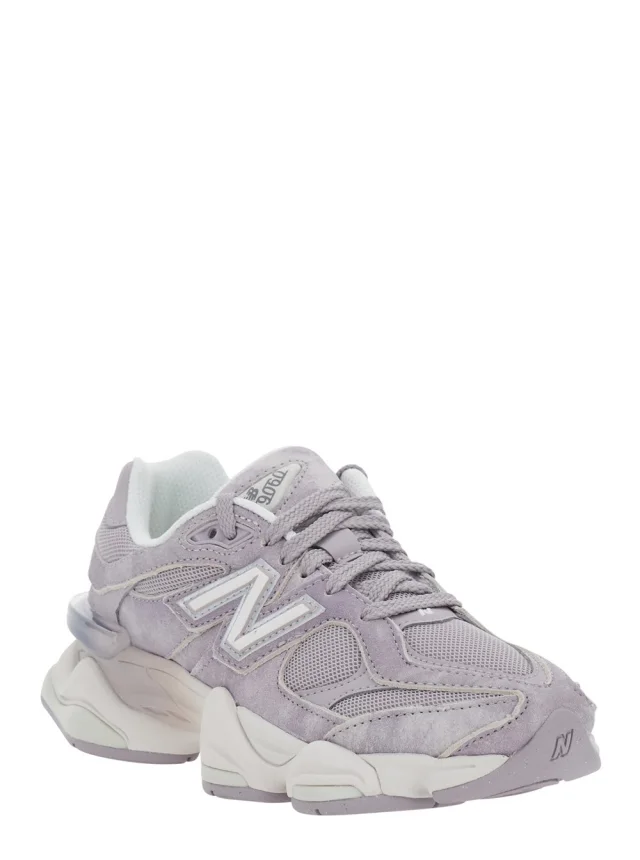 NEW BALANCE '9060' Grey Sneakers with Mesh Details and Rubber Sole In leather Unisex in Grey 100% Leather/Textile, photo 3 of 8 from Gaudenzi Boutique