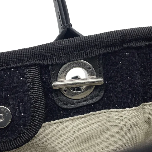 Chanel Deauville2wayHandbag BlackA86374 Lame Tweed Leather Size Mini in Tweed from GALLERY RARE, photo 9 of 14