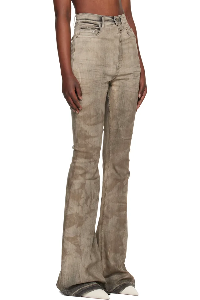 Rick Owens DRKSHDW Gray Temple Bolan Bootcut Jeans, photo 2 of 4 from SSENSE