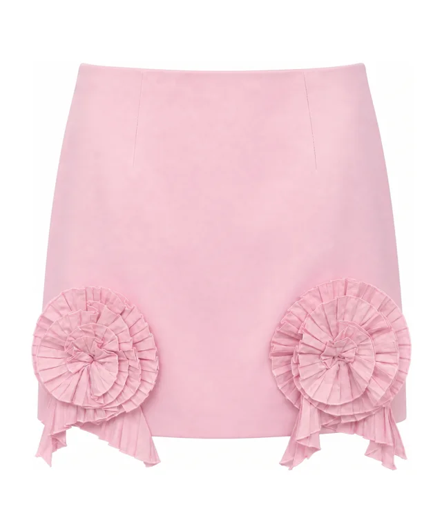 Blumarine Pleated Rosette Mini Skirt, photo 2 of 7 from SENSER