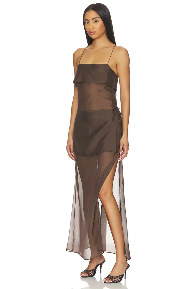 EAVES Athina Maxi Dress in Chocolate Brown, photo 2 of 4 from REVOLVE (Canada)