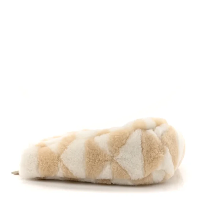 Prada Shearling Symbole Mini Triangle Bag Ecru White in White from FASHIONPHILE, photo 4 of 9