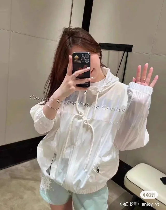 Moncler Iridescent Windbreaker Jacket in white from Grailed