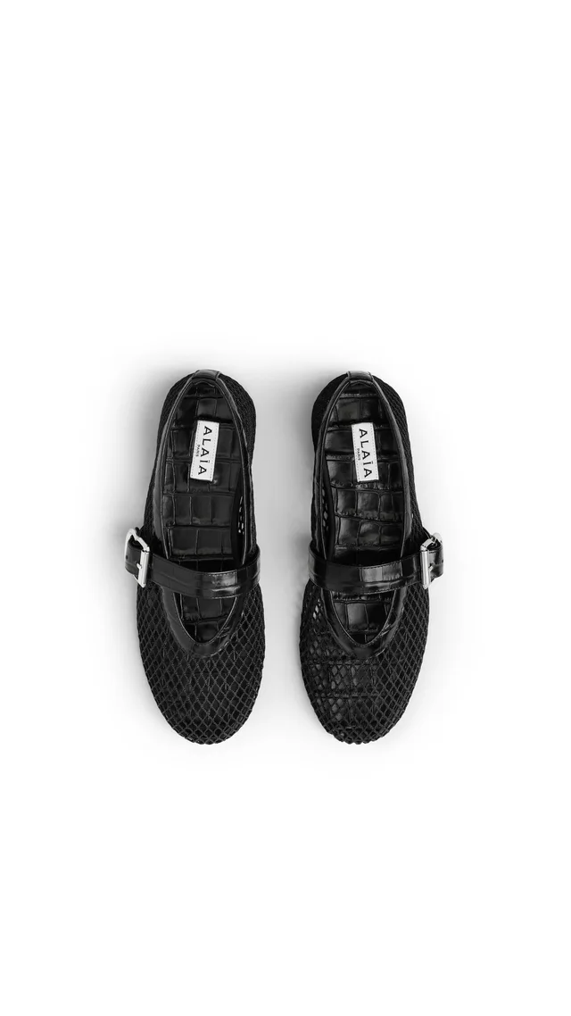 Alaïa Buckle Fastened Ballet Flats, photo 2 of 3 from SENSER