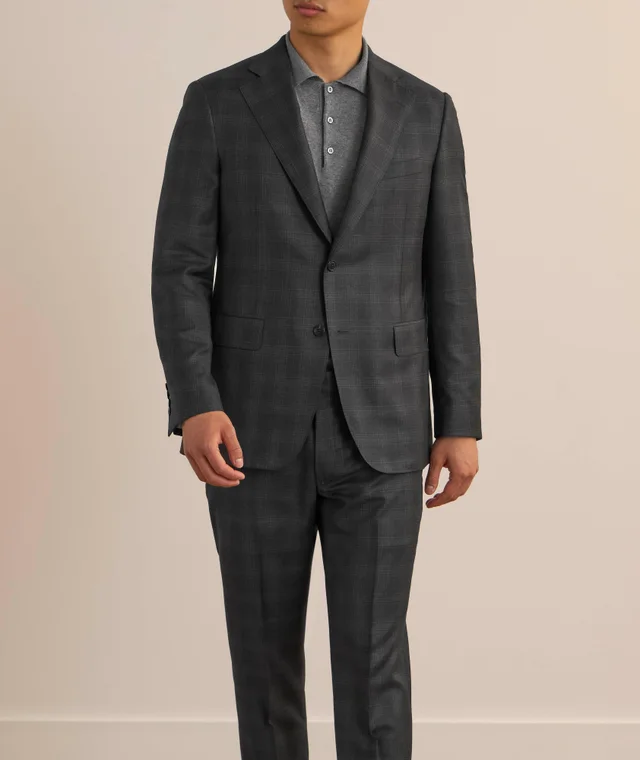 Samuelsohn Madison Modern Plaid Wool Suit in Dark Grey Wool & Wool Blends, photo 2 of 5 from Harry Rosen